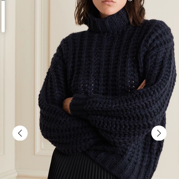 Anine Bing Iris Open Knit Turtleneck 